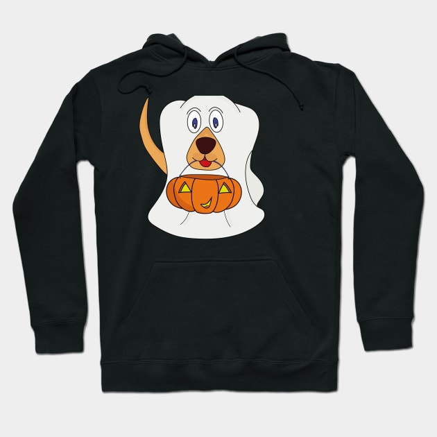 Trick or Treat Dog Ghost Halloween Costume Hoodie by DiegoCarvalho